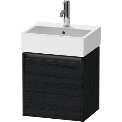 Duravit Ketho 2 wastafelonderbouwkast met 1 deur 43.4x33.8x44cm links, met greep antraciet eiken zwart mat