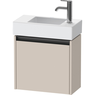 Duravit Ketho 2 wastafelonderbouwkast met 1 deur 48.4x23.8x44cm links, met greep antraciet taupe mat