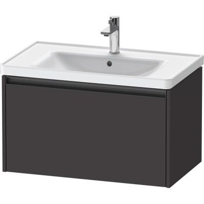 Duravit Ketho 2 wastafelonderbouwkast met 1 lade 78.4x45.5x44cm met greep antraciet grafiet supermat