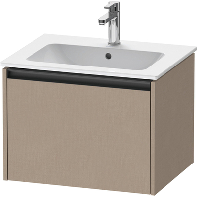 Duravit Ketho 2 wastafelonderbouwkast met 1 lade 61x48x44cm met greep antraciet Linnen mat