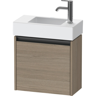 Duravit Ketho 2 wastafelonderbouwkast met 1 deur 48.4x23.8x44cm links, met greep antraciet eiken terra mat