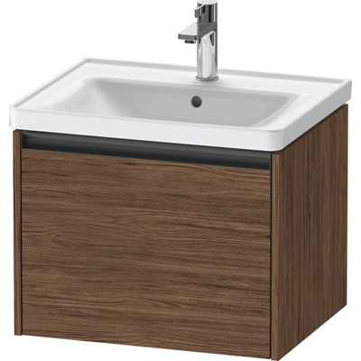 Duravit Ketho 2 wastafelonderbouwkast met 1 lade 58.4x45.5x44cm met greep antraciet donker noten mat