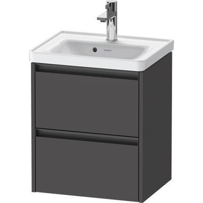 Duravit Ketho 2 wastafelonderbouwkast met 2 laden 48.4x37.5x54.9cm met grepen antraciet grafiet mat