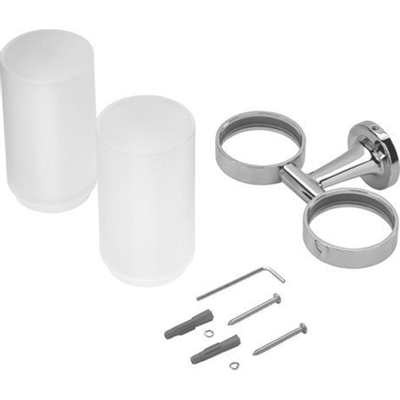 Duravit Starck T Tandenborstelhouder - dubbel - matglas - chroom
