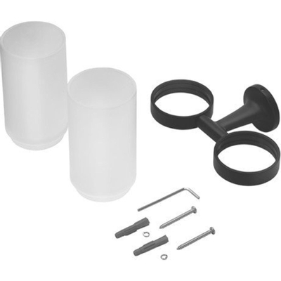 Duravit Starck T Tandenborstelhouder - dubbel - matglas - zwart mat