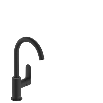 Hansgrohe Rebris S wastafelkraan - draaibare uitloop - met waste - mat zwart