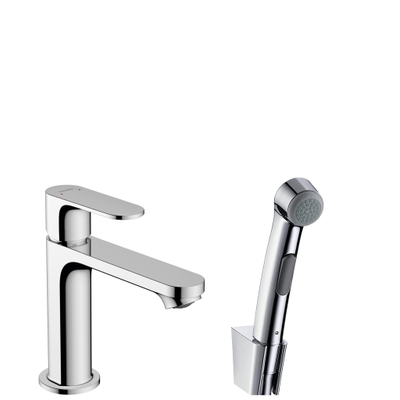 Hansgrohe Rebris S bidetset m. 1-gats wastafelkraan 110 z. waste m. handdouche m. doucheslang 160cm chroom