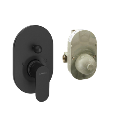 Hansgrohe Rebris s eengreeps inbouw badmengkraan set mat zwart