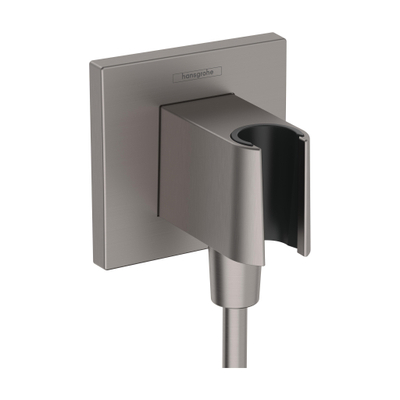 Hansgrohe Fixfit handdouchehouder + aansluitbocht Brushed Black chr