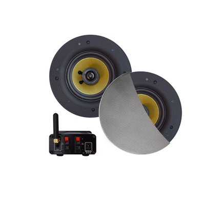 Aquasound Bluetooth Audio bluetooth audiosysteem - (70 watt / bt4.0 / auto-aux) - met samba speakerset (mat chroom) - 230v/24v