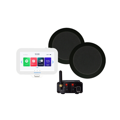 Aquasound N-Joy Connect n-joy connect badkamerradio - controller (ipx7) - wand lader - twist speakerset zwart - bluetooth versterker / 30 watt / 230v/12v