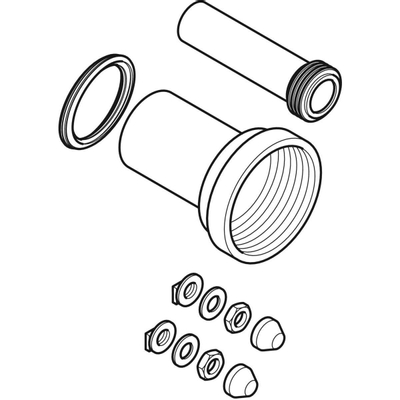 Geberit aansluitgarnituur PE 185mm afvoer 90mm toevoer 102mm