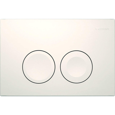 Geberit Delta25 bedieningsplaat, 2-toets spoeling frontbediening voor toilet 24.6x16.4cm wit