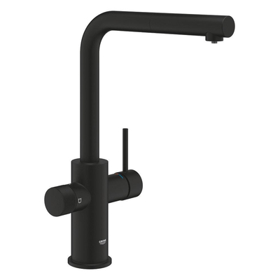 GROHE Blue Pure 1-gats wastafelkraan m. filterfunctie m. uittrekbare uitloop voorsprong 22.3cm phantom black - licht beschadigd-OUTLET UDEN