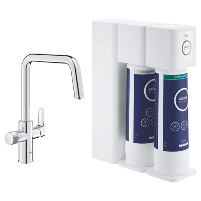 GROHE Blue pure eurosmart U-uitloop RO+ filter starterkit chroom