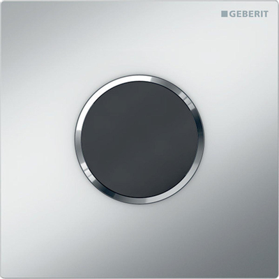 Geberit type 10 urinioir bedieningsplaat - batterij - ronde knop - mat chroom/easy-to-clean