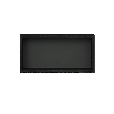 Looox Wood collection wand BoX 60x30cm met achterplaat zwart mat eiken zwart mat