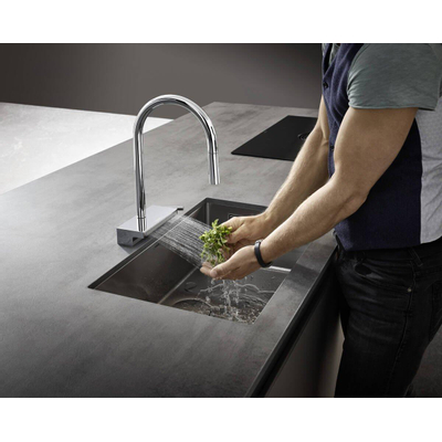 Hansgrohe Aquno 1-gr keukenkraan 170mm m/vuistdouche 3jet chr.