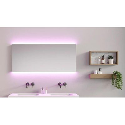 Looox C line spiegel - 160x70cm - led verlichting - boven en onder - aluminium