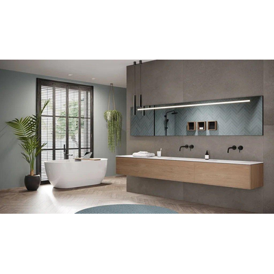 Looox Black Line spiegel - 120X60cm - LED - zwart mat