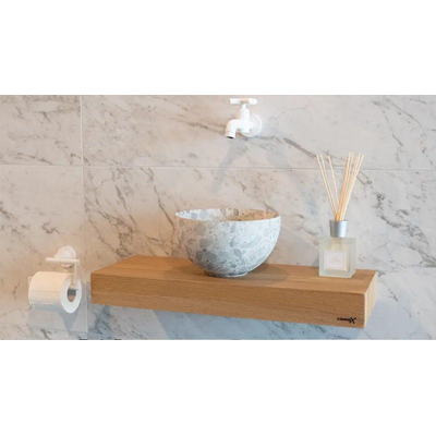 Looox Ceramic terrazzo Sink Ceramic small Waskom / fontein 23cm terrazzo zwart