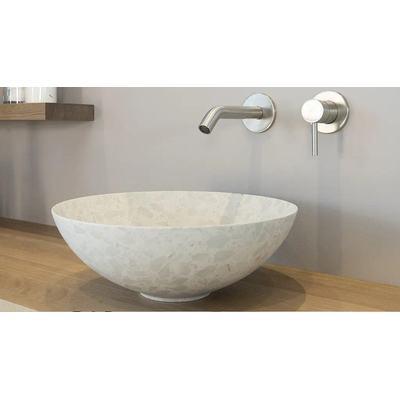 Looox Ceramic terrazzo waskom - 40x15cm - Black