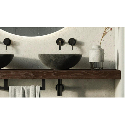 Looox Ceramic raw waskom - 40cm - rond - light grey