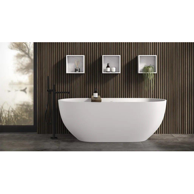 Looox Easy vrijstaand ligbad - 170x80x57cm - mineraal marmer mat wit