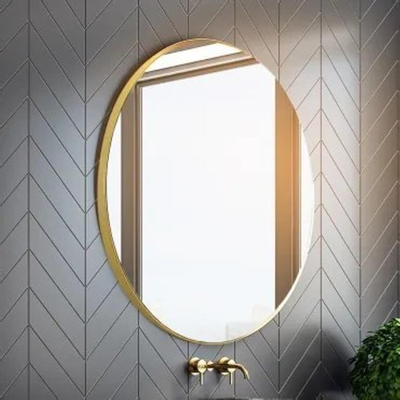 Looox Mirror collection Mirror Gold Line Round ronde spiegel - 70cm - mat goud