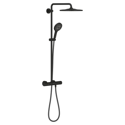 Grohe Rainshower douchesysteem thermostatisch met handdouche 3 straalsoorten phantom black