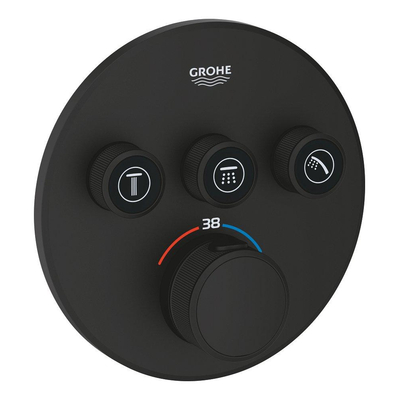 Grohe Grohtherm smartcontrol afdekset thermostatisch rond phantom black