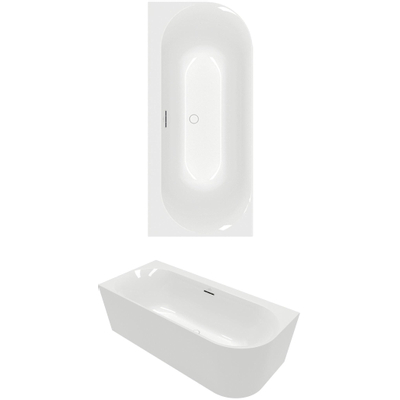 Villeroy & Boch Loop & friends hoekbad - 170x75cm - hoek rechts - acryl Wit alpin glans - beschadigd-OUTLET UDEN