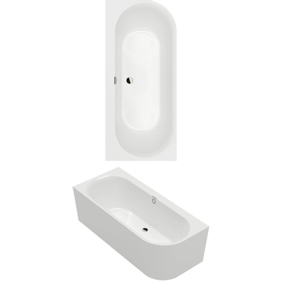 Villeroy & Boch Oberon 2.1 Back-to-wall bad voor hoekinbouw links - 1800 x 800 mm - glans wit Alpin (wit)