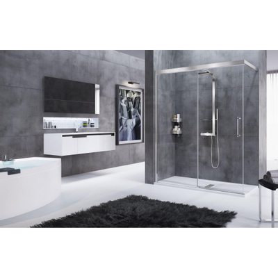 Novellini Rose PHB schuifdeur voor inloop met muursteun 157/160x200cm links chroom/helder