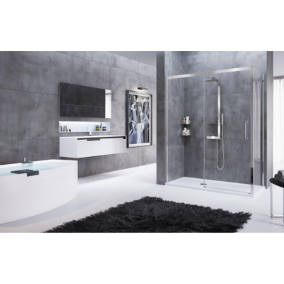 Novellini Rose 2P schuifdeur 136/142x200cm links chroom profiel en helder glas