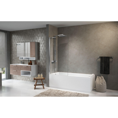 Novellini Aurora badwand 80x150cm chroom profiel en helder glas