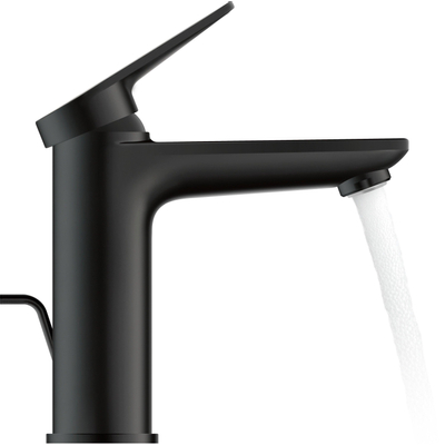 Duravit Wave Wastafelmengkraan - m-size - eengreeps - met waste - voorsprong 12.2cm - zwart mat