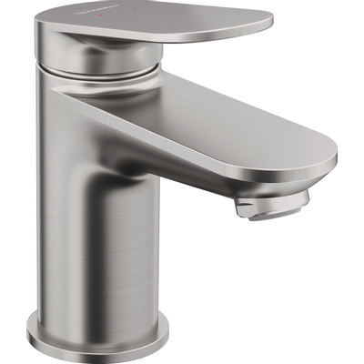 Duravit Wave Wastafelmengkraan - s-size - eengreeps - zonder waste - voorsprong 9.5cm - RVS geborsteld