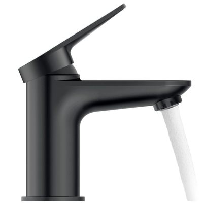 Duravit Wave Wastafelmengkraan - s-size - eengreeps - zonder waste - voorsprong 9.5cm - zwart mat