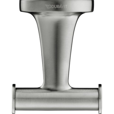 Duravit Starck T Handdoekhaak - dubbel - rond - RVS geborsteld