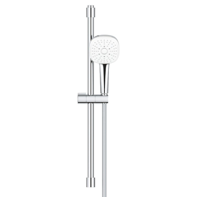 GROHE Tempesta 110 Cube Glijstangset - 60cm - vierkante handdouche - 3 straalsoorten - gladde doucheslang - chroom
