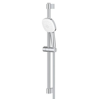 GROHE Tempesta 110 Cube Glijstangset - 60cm - vierkante handdouche - 2 straalsoorten - 8.0 l/min - gladde doucheslang - chroom