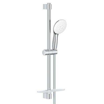GROHE Tempesta 110 Glijstangset - 60cm - ronde handdouche - 3 straalsoorten - gladde doucheslang - met zeephouder - chroom