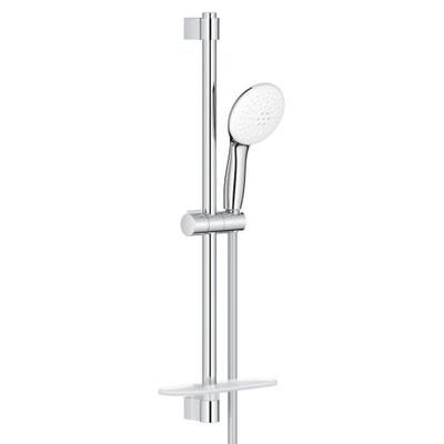 GROHE Tempesta 110 Glijstangset - 60cm - ronde handdouche - 2 straalsoorten - gladde doucheslang - met zeephouder - chroom