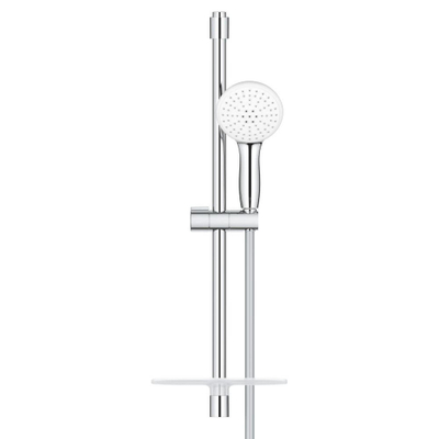 GROHE Tempesta 110 Glijstangset - 60cm - ronde handdouche - 2 straalsoorten - gladde doucheslang - met zeephouder - chroom