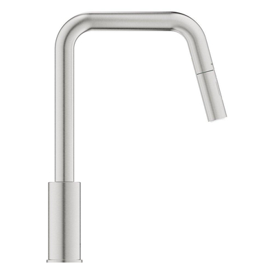 GROHE Eurosmart Keukenmengkraan - 22.1cm - uitrekbare handdouche - 2 straalsoorten - supersteel