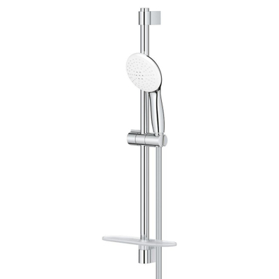 GROHE Tempesta 110 Glijstangset - 60cm - ronde handdouche - 2 straalsoorten - gladde doucheslang - met zeephouder - chroom