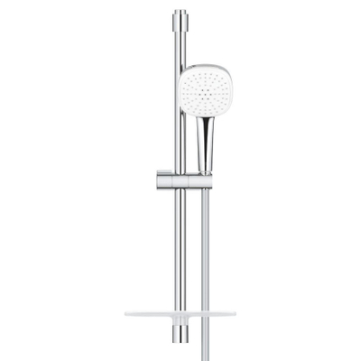GROHE Tempesta 110 Cube Glijstangset - 60cm - vierkante handdouche - 2 straalsoorten - gladde doucheslang - met zeephouder - chroom