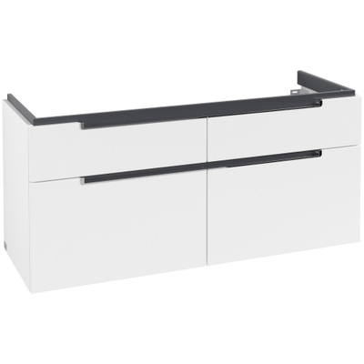 Villeroy & Boch Subway 2.0 wastafelonderkast 128.7x59cm 4 lades Wit mat
