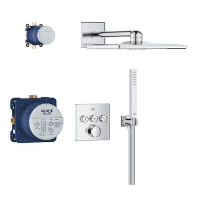 GROHE Grohtherm Smartcontol Perfect Cube Doucheset - inbouw thermostaat - hoofdoucheset - 31cm - chroom